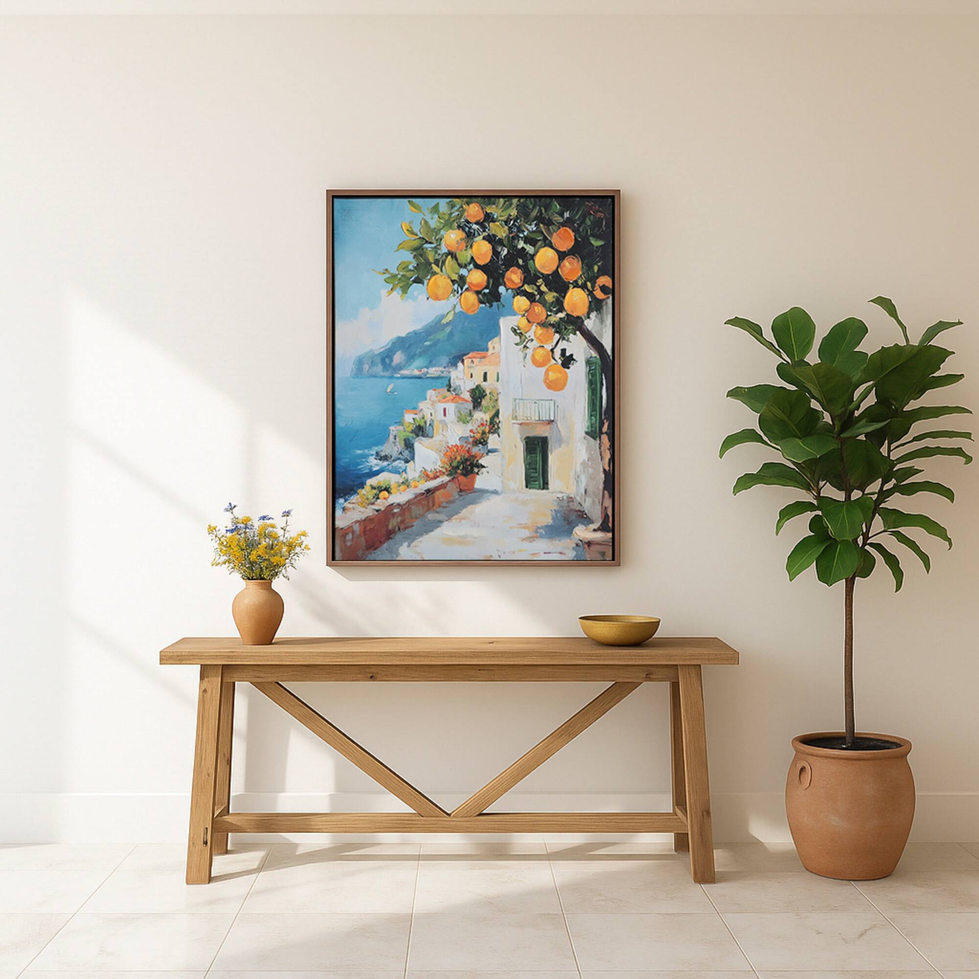 16" x 20" Coastal Terrace with Orange Tree Wall Art by Ashland®